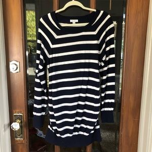 Navy & White Stripped Maternity Sweater